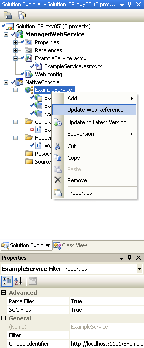 Update Web Reference Dialog